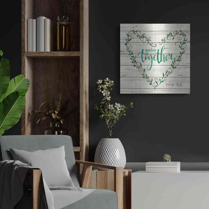 Luxe Metal Art 'Gather Together Heart Wreath' by Cindy Jacobs, Metal Wall Art,24x24