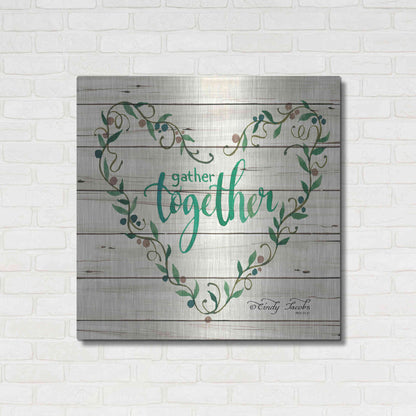 Luxe Metal Art 'Gather Together Heart Wreath' by Cindy Jacobs, Metal Wall Art,36x36