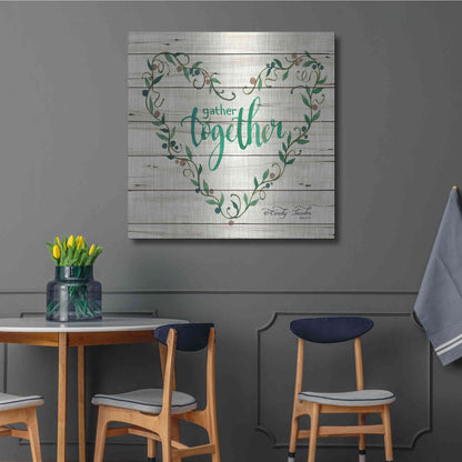 Luxe Metal Art 'Gather Together Heart Wreath' by Cindy Jacobs, Metal Wall Art,36x36