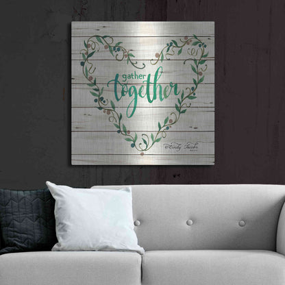 Luxe Metal Art 'Gather Together Heart Wreath' by Cindy Jacobs, Metal Wall Art,36x36