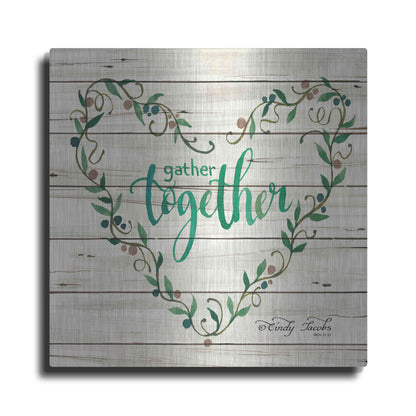 Luxe Metal Art 'Gather Together Heart Wreath' by Cindy Jacobs, Metal Wall Art