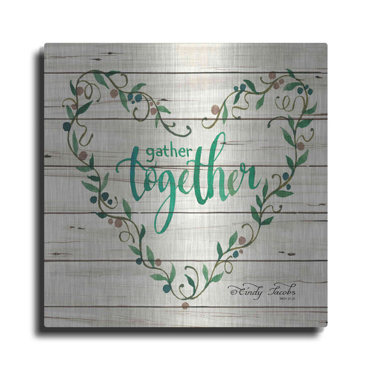 Luxe Metal Art 'Gather Together Heart Wreath' by Cindy Jacobs, Metal Wall Art