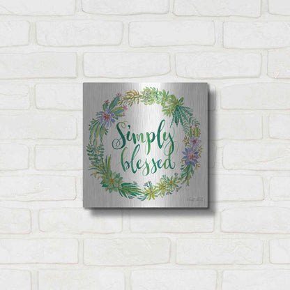 Luxe Metal Art 'Simply Blessed Succulent Wreath' by Cindy Jacobs, Metal Wall Art,12x12