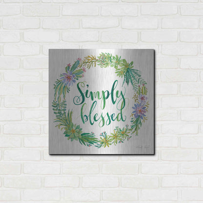 Luxe Metal Art 'Simply Blessed Succulent Wreath' by Cindy Jacobs, Metal Wall Art,24x24