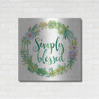 Luxe Metal Art 'Simply Blessed Succulent Wreath' by Cindy Jacobs, Metal Wall Art,36x36
