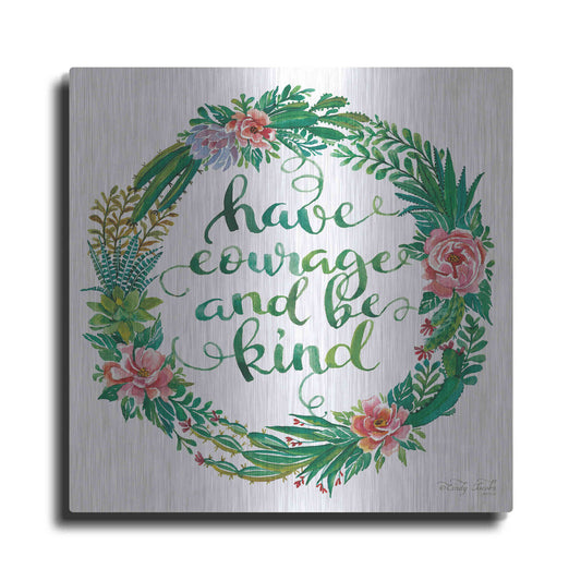 Luxe Metal Art 'Have Courage Succulent Wreath' by Cindy Jacobs, Metal Wall Art
