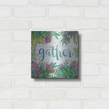 Luxe Metal Art 'Gather Succulents' by Cindy Jacobs, Metal Wall Art,12x12
