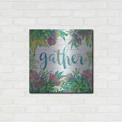 Luxe Metal Art 'Gather Succulents' by Cindy Jacobs, Metal Wall Art,24x24