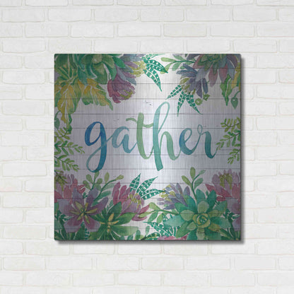 Luxe Metal Art 'Gather Succulents' by Cindy Jacobs, Metal Wall Art,36x36