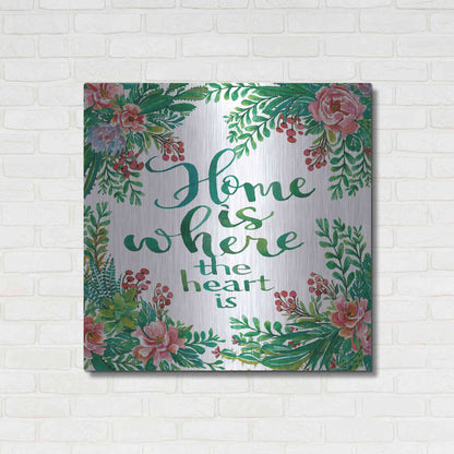 Luxe Metal Art 'Home Is Succulents' by Cindy Jacobs, Metal Wall Art,36x36