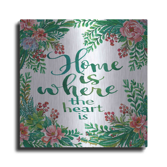 Luxe Metal Art 'Home Is Succulents' by Cindy Jacobs, Metal Wall Art