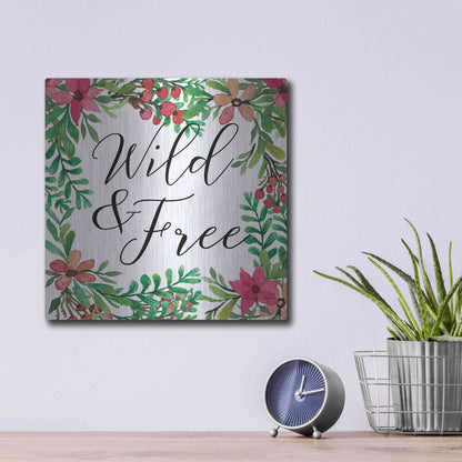 Luxe Metal Art 'Wild & Free Greenery' by Cindy Jacobs, Metal Wall Art,12x12