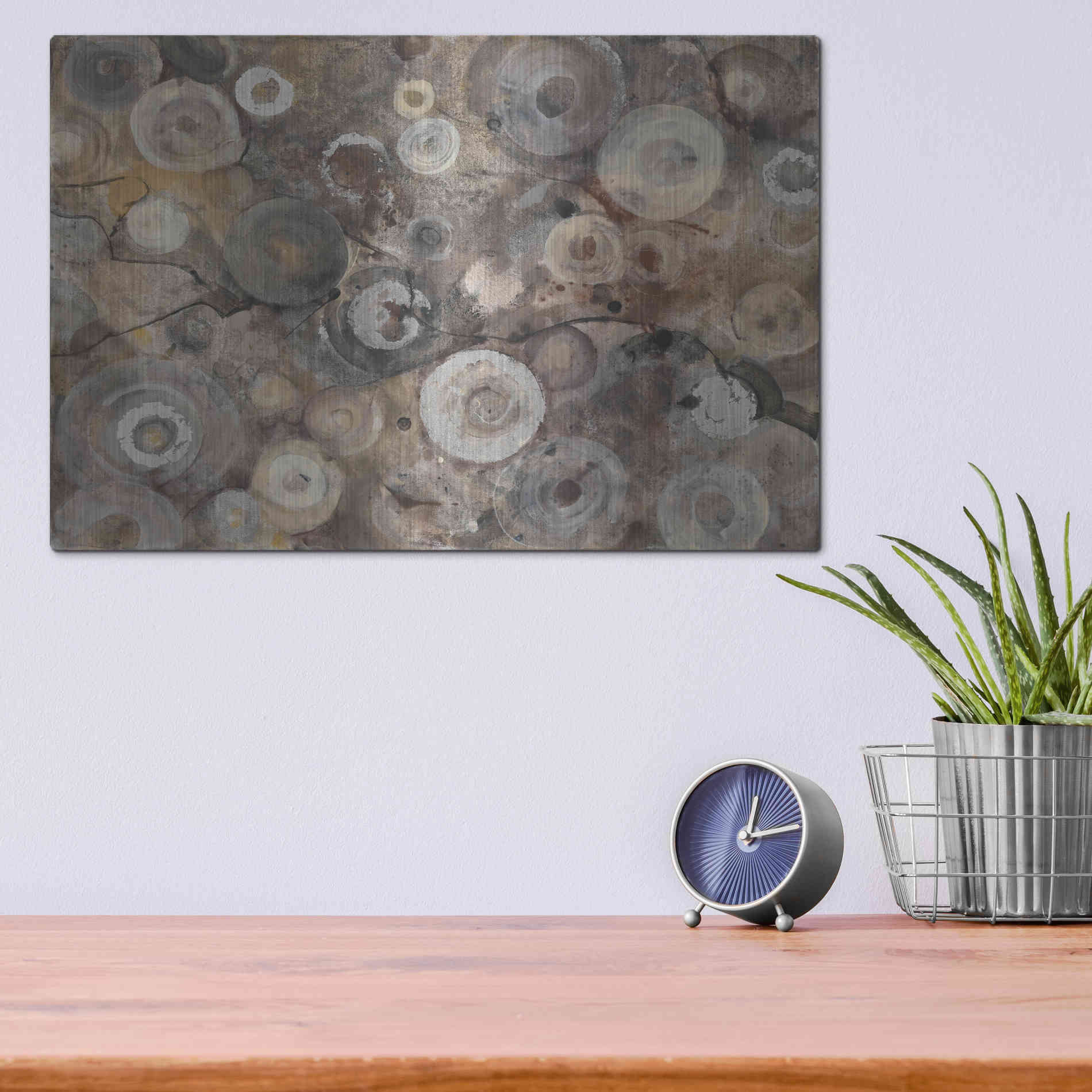 Luxe Metal Art 'Agate' by Albena Hristova, Metal Wall Art,16x12