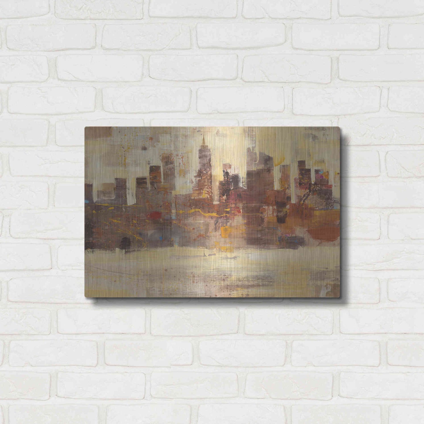 Luxe Metal Art 'City Skyline at Dusk' by Albena Hristova, Metal Wall Art,24x16