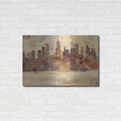 Luxe Metal Art 'City Skyline at Dusk' by Albena Hristova, Metal Wall Art,36x24