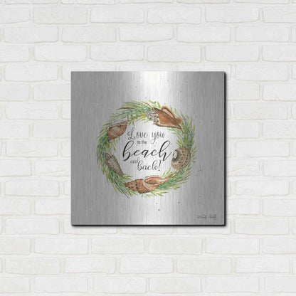 Luxe Metal Art 'Love You to the Beach Shell Wreath' by Cindy Jacobs, Metal Wall Art,24x24