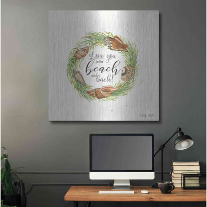 Luxe Metal Art 'Love You to the Beach Shell Wreath' by Cindy Jacobs, Metal Wall Art,36x36