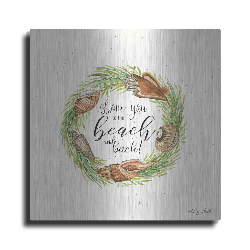 Luxe Metal Art 'Love You to the Beach Shell Wreath' by Cindy Jacobs, Metal Wall Art