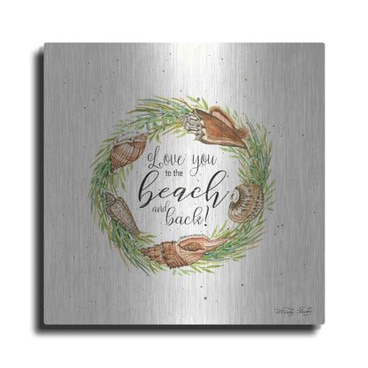 Luxe Metal Art 'Love You to the Beach Shell Wreath' by Cindy Jacobs, Metal Wall Art