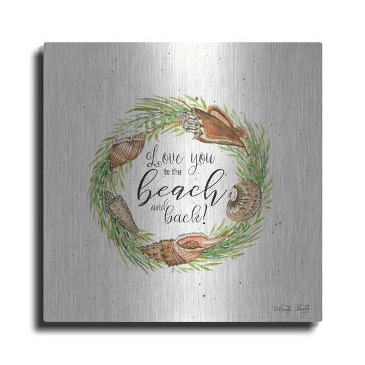 Luxe Metal Art 'Love You to the Beach Shell Wreath' by Cindy Jacobs, Metal Wall Art