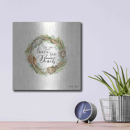 Luxe Metal Art 'Never Too Much Beach Shell Wreath' by Cindy Jacobs, Metal Wall Art,12x12