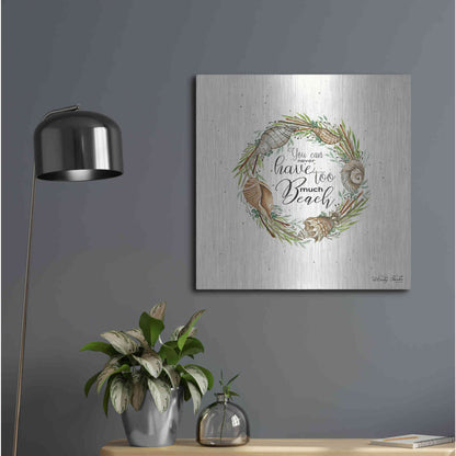 Luxe Metal Art 'Never Too Much Beach Shell Wreath' by Cindy Jacobs, Metal Wall Art,24x24