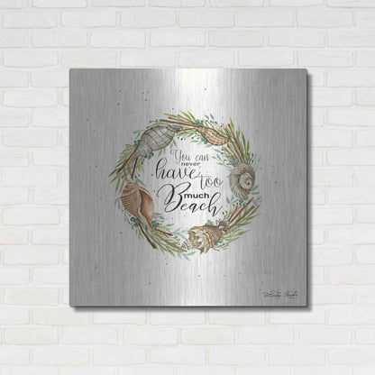 Luxe Metal Art 'Never Too Much Beach Shell Wreath' by Cindy Jacobs, Metal Wall Art,36x36