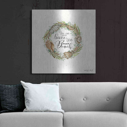 Luxe Metal Art 'Never Too Much Beach Shell Wreath' by Cindy Jacobs, Metal Wall Art,36x36