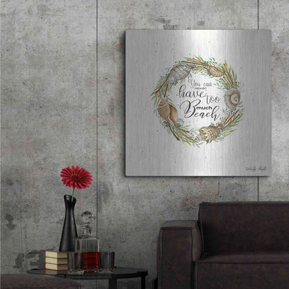 Luxe Metal Art 'Never Too Much Beach Shell Wreath' by Cindy Jacobs, Metal Wall Art,36x36