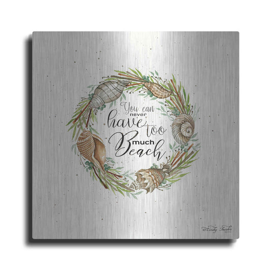 Luxe Metal Art 'Never Too Much Beach Shell Wreath' by Cindy Jacobs, Metal Wall Art
