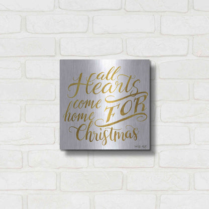 Luxe Metal Art 'Come Home for Christmas' by Cindy Jacobs, Metal Wall Art,12x12