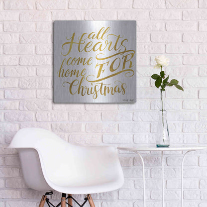 Luxe Metal Art 'Come Home for Christmas' by Cindy Jacobs, Metal Wall Art,24x24