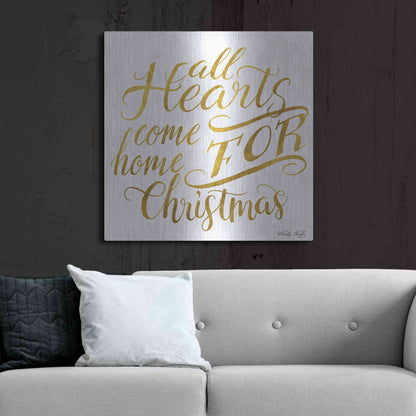 Luxe Metal Art 'Come Home for Christmas' by Cindy Jacobs, Metal Wall Art,36x36