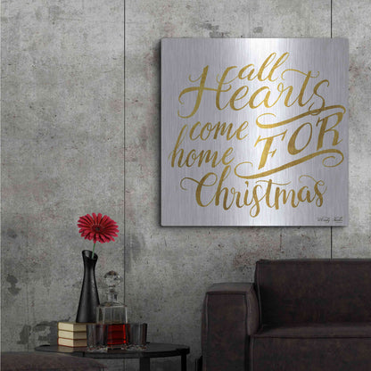 Luxe Metal Art 'Come Home for Christmas' by Cindy Jacobs, Metal Wall Art,36x36