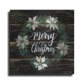 Luxe Metal Art 'Merry Christmas Poinsettia Wreath' by Cindy Jacobs, Metal Wall Art