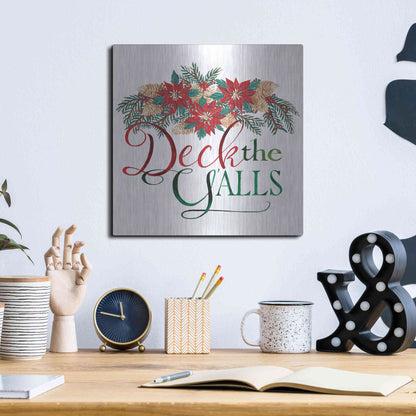 Luxe Metal Art 'Deck the Y'alls' by Cindy Jacobs, Metal Wall Art,12x12