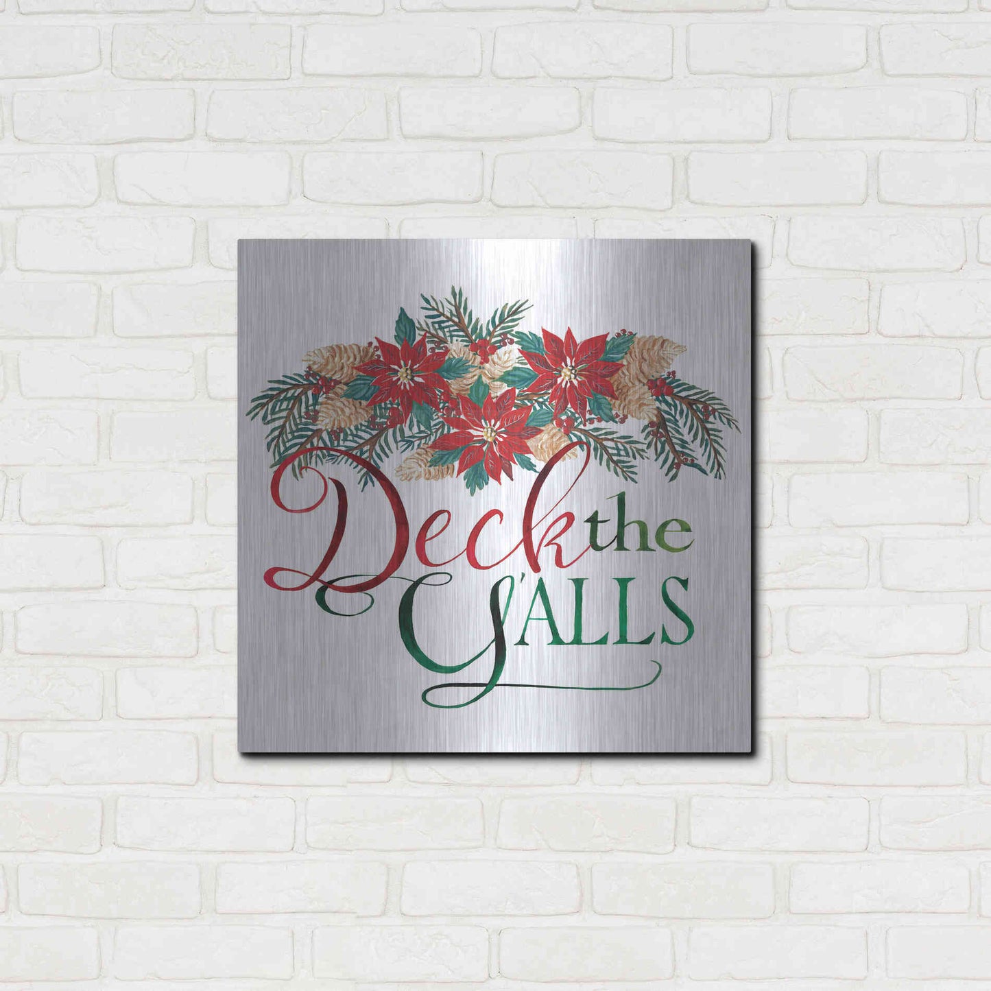 Luxe Metal Art 'Deck the Y'alls' by Cindy Jacobs, Metal Wall Art,24x24