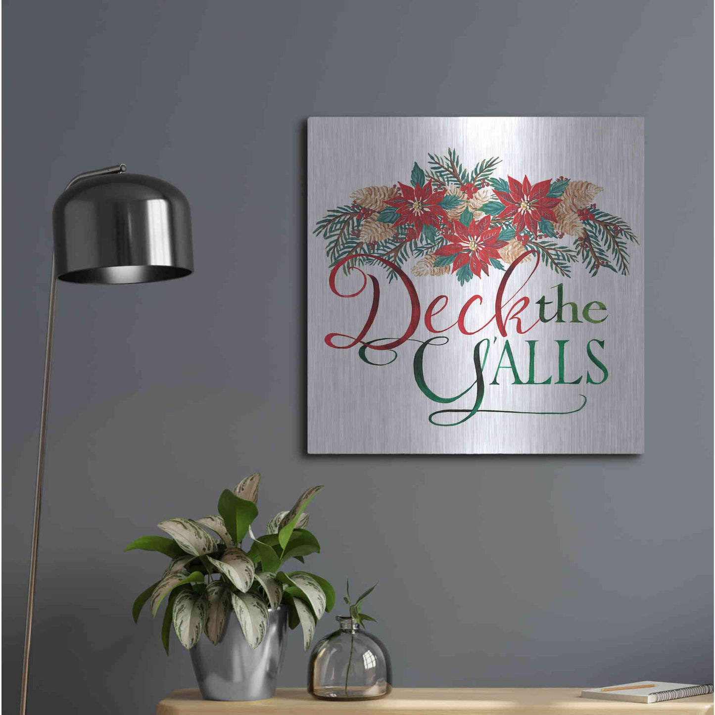 Luxe Metal Art 'Deck the Y'alls' by Cindy Jacobs, Metal Wall Art,24x24