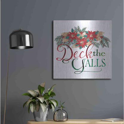 Luxe Metal Art 'Deck the Y'alls' by Cindy Jacobs, Metal Wall Art,24x24