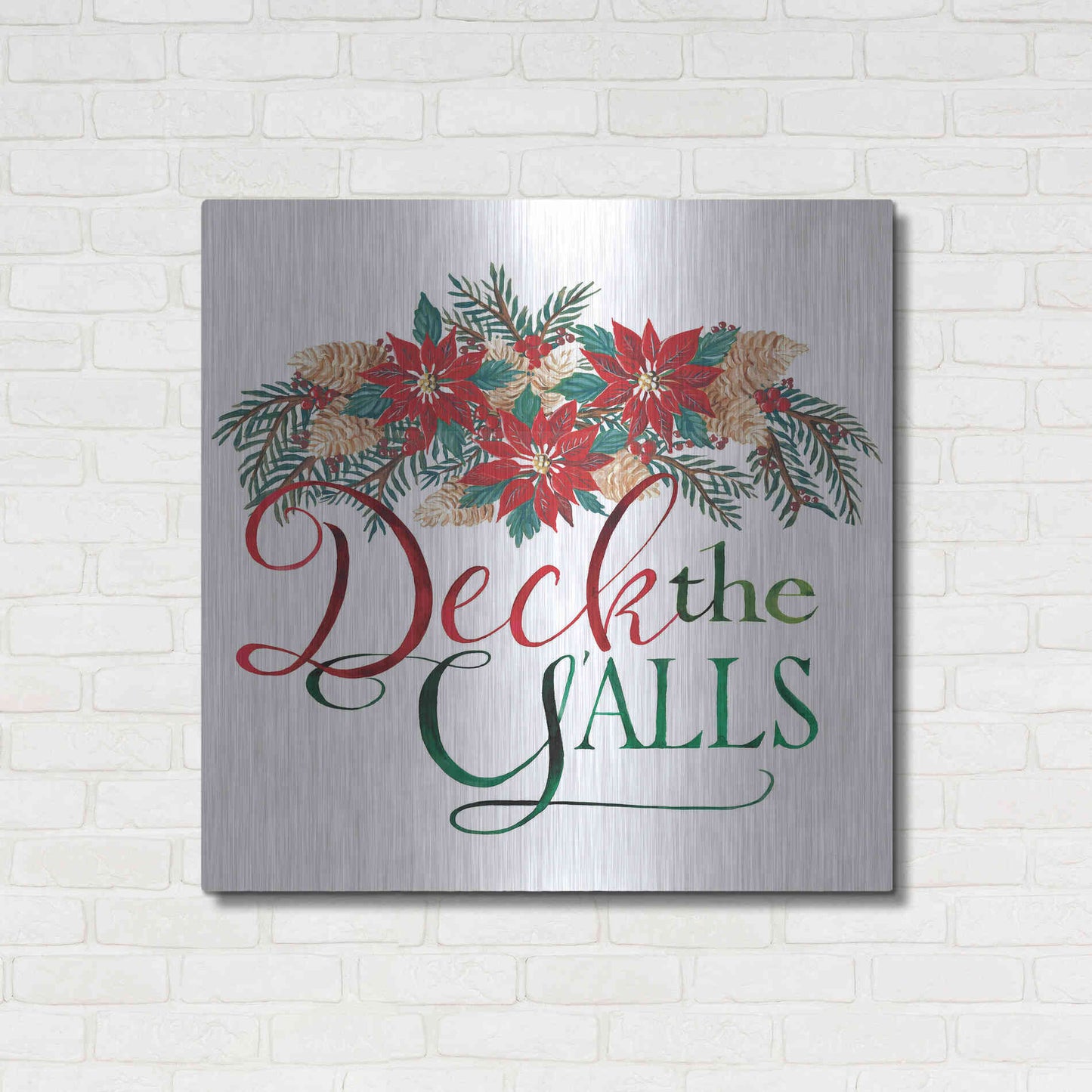 Luxe Metal Art 'Deck the Y'alls' by Cindy Jacobs, Metal Wall Art,36x36