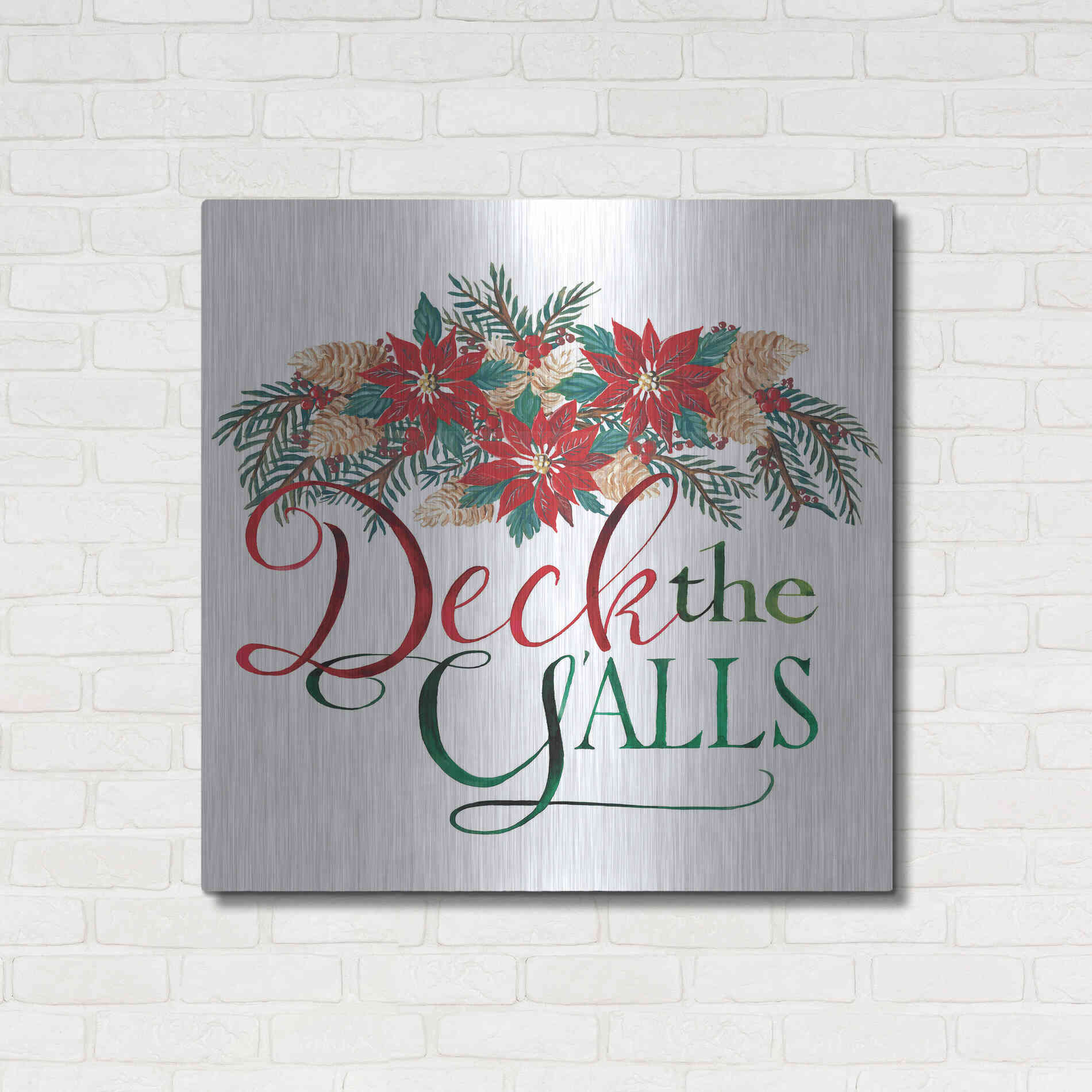 Luxe Metal Art 'Deck the Y'alls' by Cindy Jacobs, Metal Wall Art,36x36