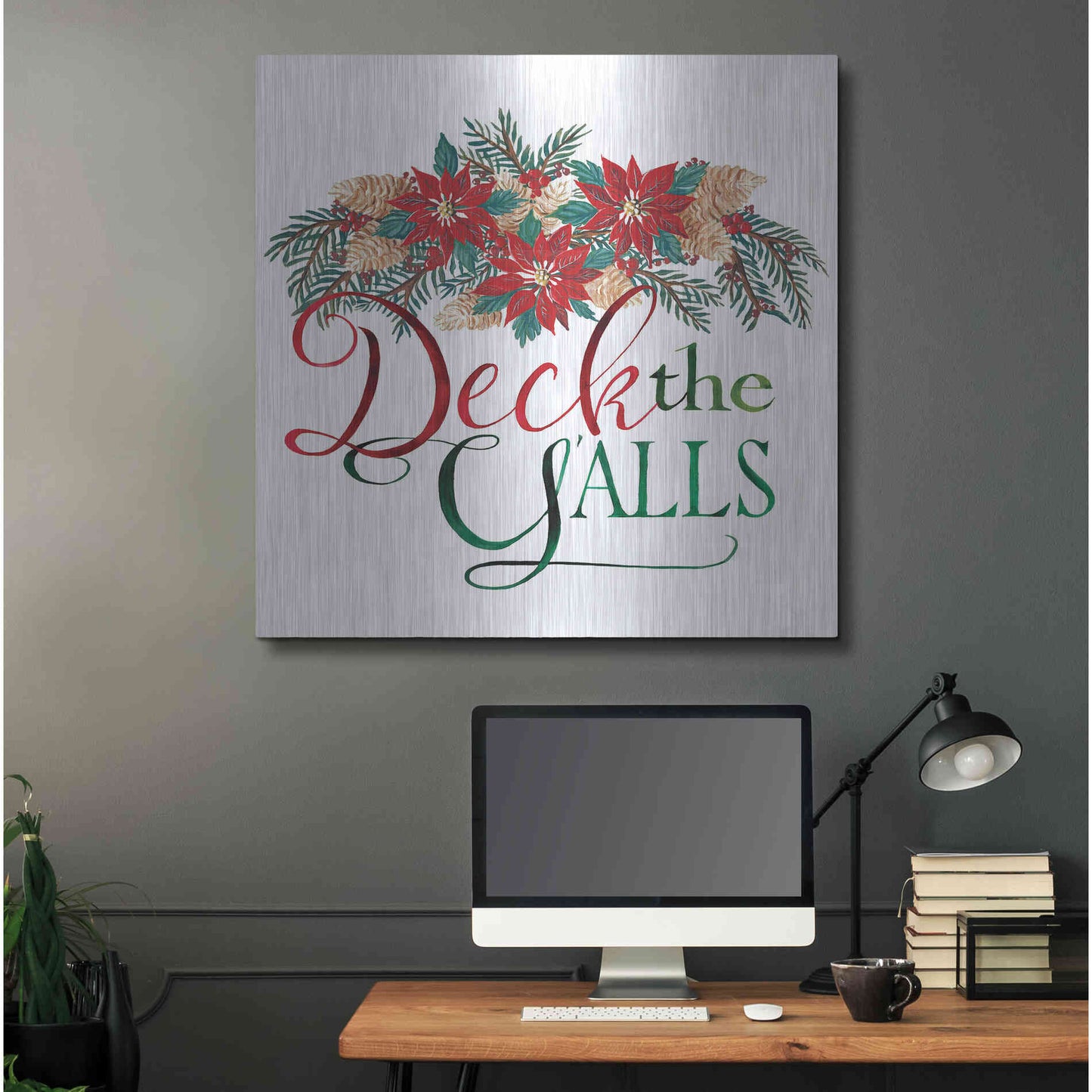 Luxe Metal Art 'Deck the Y'alls' by Cindy Jacobs, Metal Wall Art,36x36