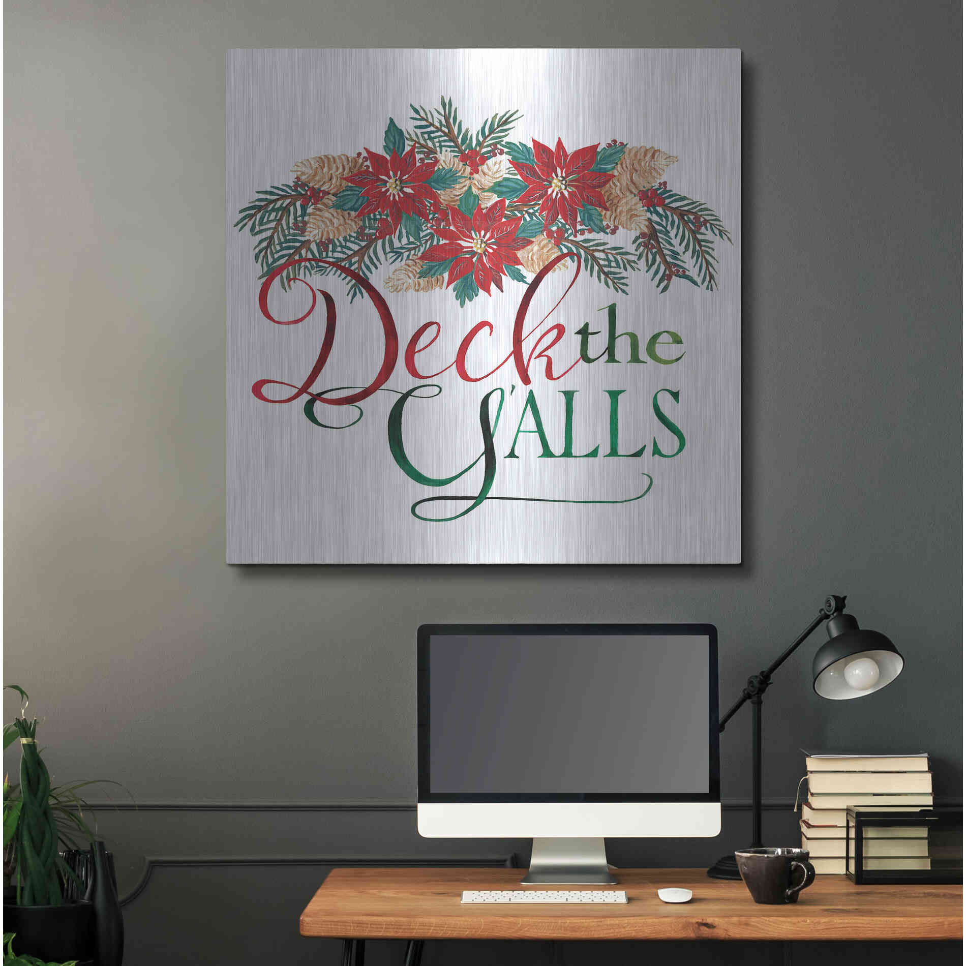 Luxe Metal Art 'Deck the Y'alls' by Cindy Jacobs, Metal Wall Art,36x36