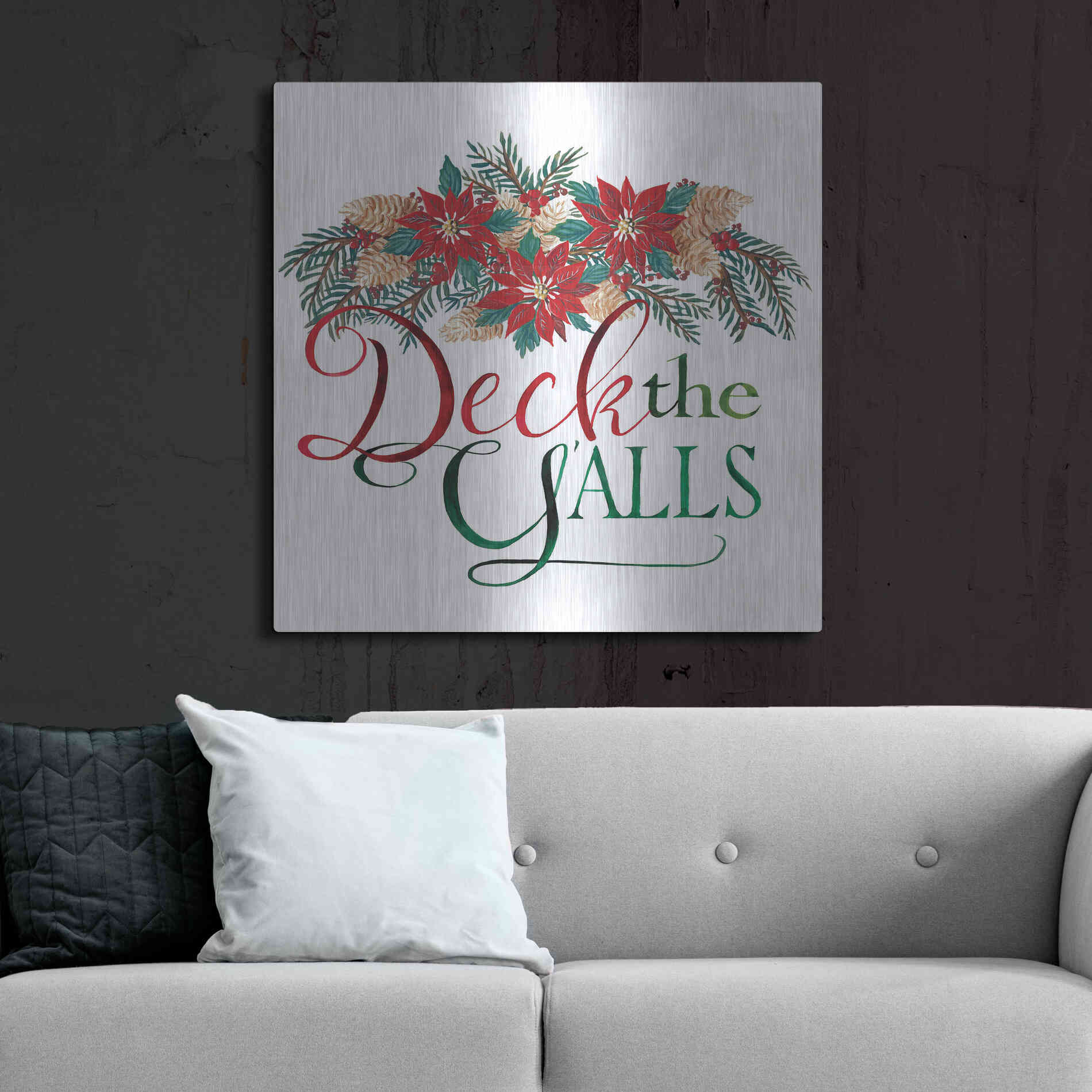 Luxe Metal Art 'Deck the Y'alls' by Cindy Jacobs, Metal Wall Art,36x36