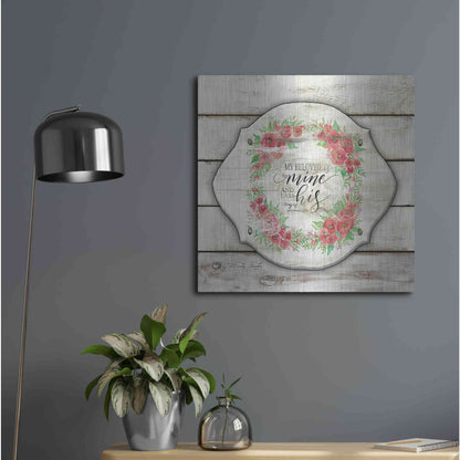 Luxe Metal Art 'My Beloved is Mine' by Cindy Jacobs, Metal Wall Art,24x24