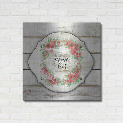 Luxe Metal Art 'My Beloved is Mine' by Cindy Jacobs, Metal Wall Art,36x36