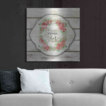Luxe Metal Art 'My Beloved is Mine' by Cindy Jacobs, Metal Wall Art,36x36