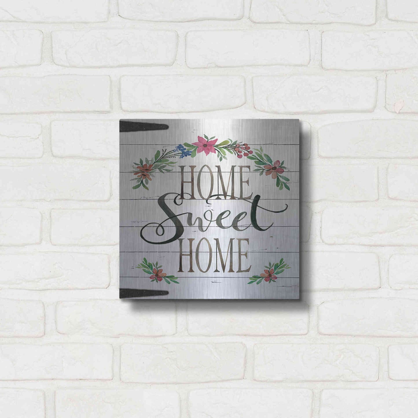 Luxe Metal Art 'Home Sweet Home Door' by Cindy Jacobs, Metal Wall Art,12x12