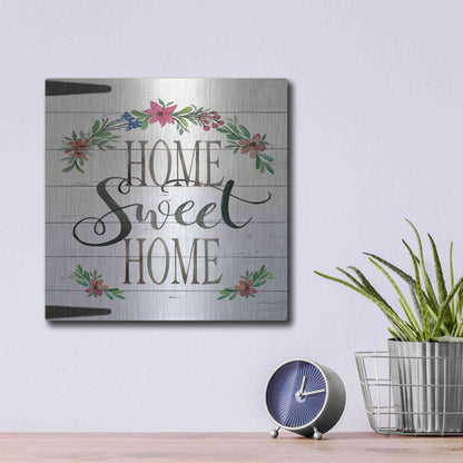 Luxe Metal Art 'Home Sweet Home Door' by Cindy Jacobs, Metal Wall Art,12x12