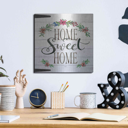 Luxe Metal Art 'Home Sweet Home Door' by Cindy Jacobs, Metal Wall Art,12x12